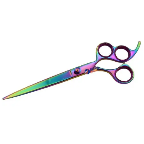 3-Hole Rainbow Pet Grooming Straight Shears