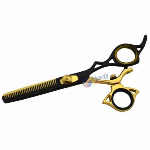 30 teeth Black and golden swivel fancy thinning scissors