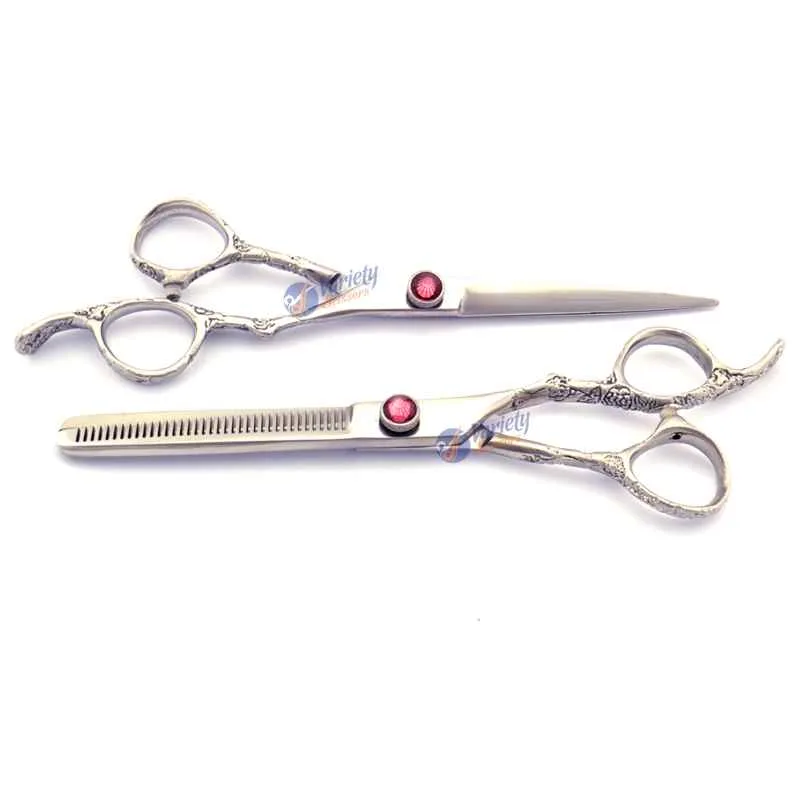 Antique Silver Dragon Handle Hair Thinning Scissors