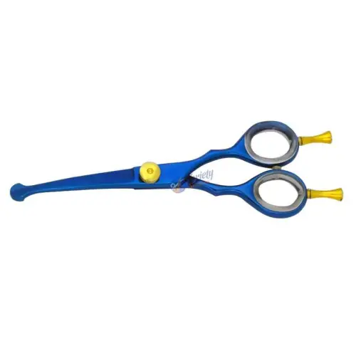 Ball Tip Blue Titanium Curved Grooming Scissors