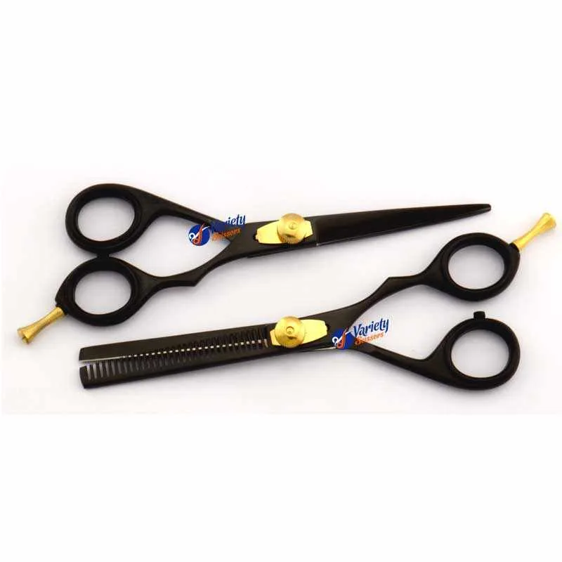 Black Matte Hair Scissors Set with Thinning Scissors