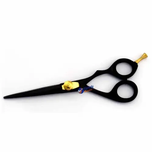 Black Matte Offset Hair Cutting Scissors