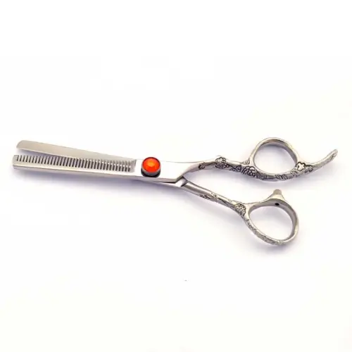 Blue Titanium Dragon Handle Hair Thinning Scissors