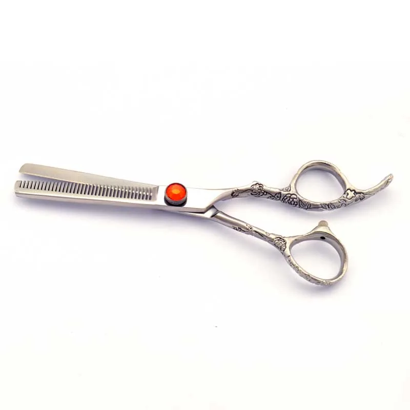 Blue Titanium Dragon Handle Hair Thinning Scissors
