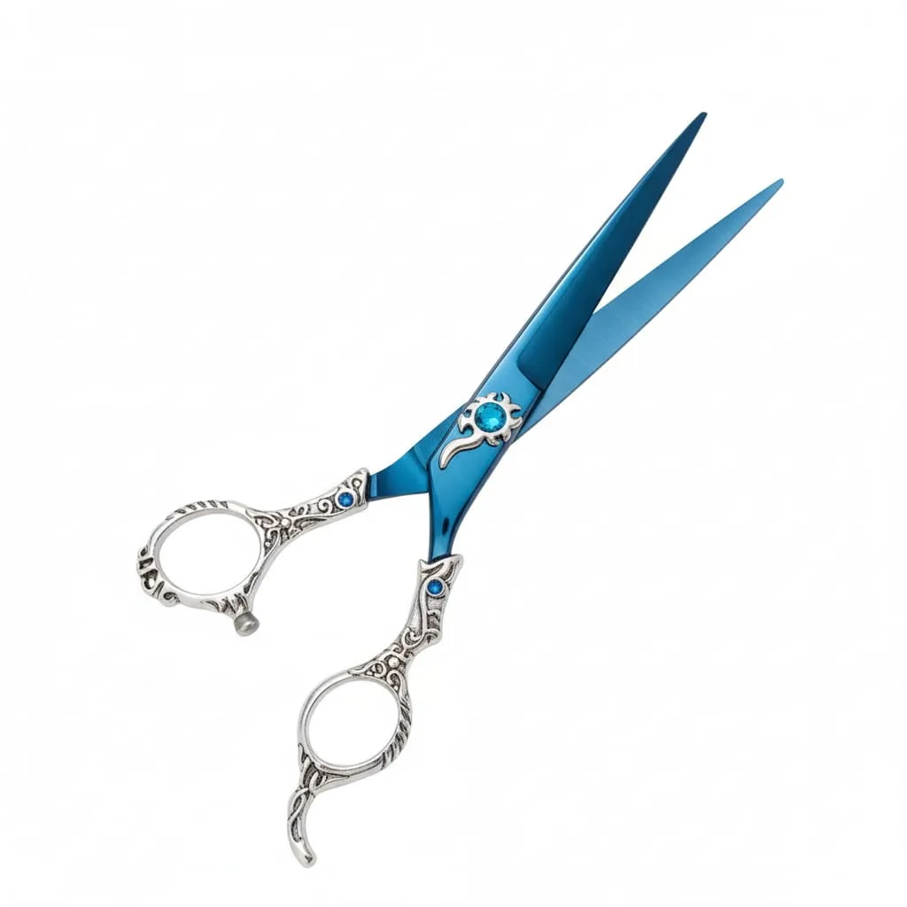 Blue Titanium Royal Vintage Hair Cutting Scissors