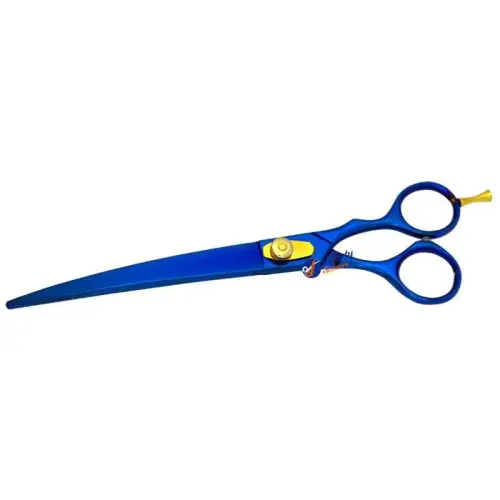Dog Grooming Blue Curved Scissors