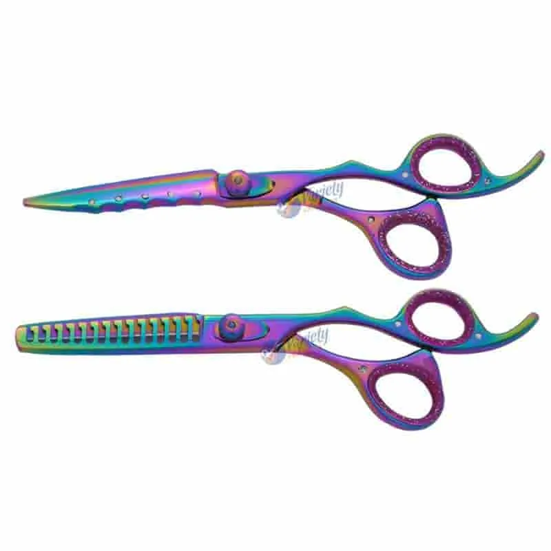 Jeweled rainbow hair scissors set