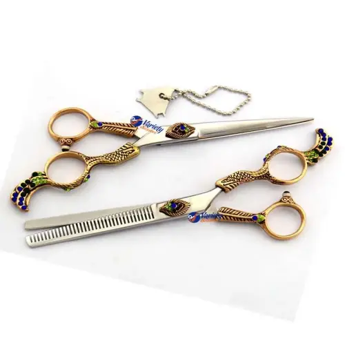 Luxury Peacock Professional Hair Scissors Set