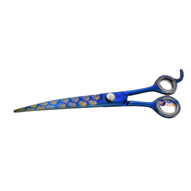 Panther Blue Titanium Curved Grooming Scissors
