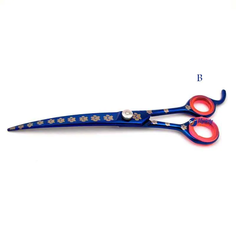 Panther Blue Titanium Curved Grooming Scissors