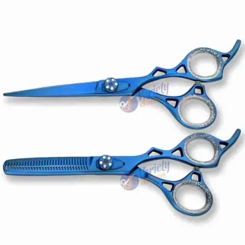 Professional blue scissors set
