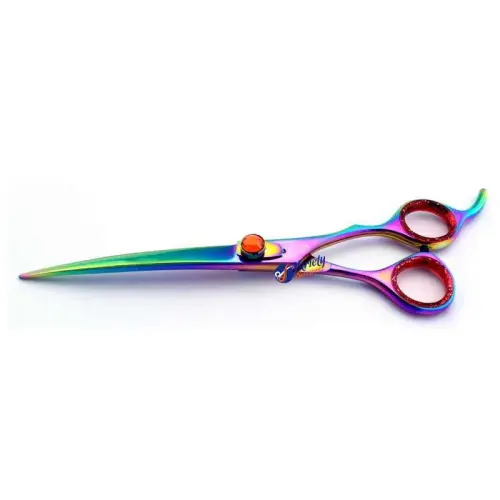 Rainbow Pet Grooming Curved Scissors
