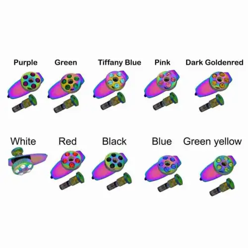 Rainbow Titanium Screw Set with Crystal Stone Tops