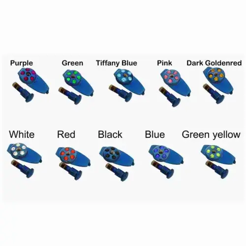 Blue Titanium Screw Set with Decorative Crystal Tops
