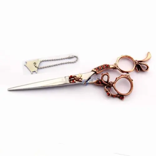 Vintage Rose Gold Butterfly Hair Cutting Scissors