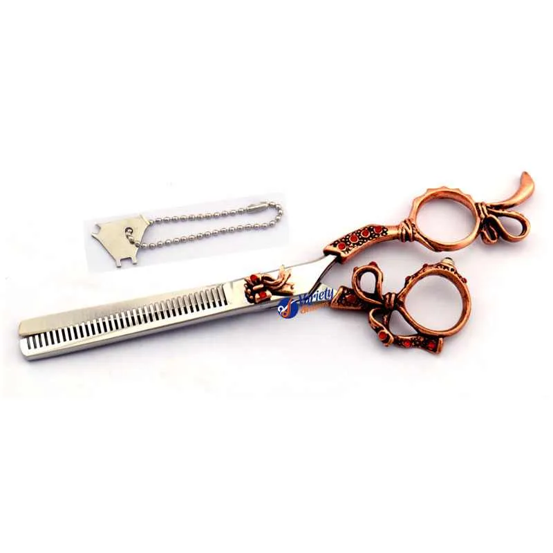 Vintage Rose Gold Butterfly Hair Thinning Scissors